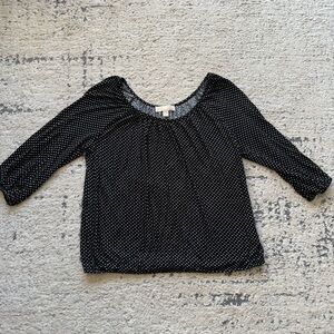 Michael Kors Women’s Black Polka Dot 3/4 Sleeve Blouse SZ XL